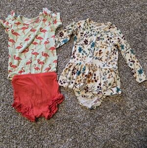 Gigi Max  Bamboo Floral and Flamingo Baby Outfit Set